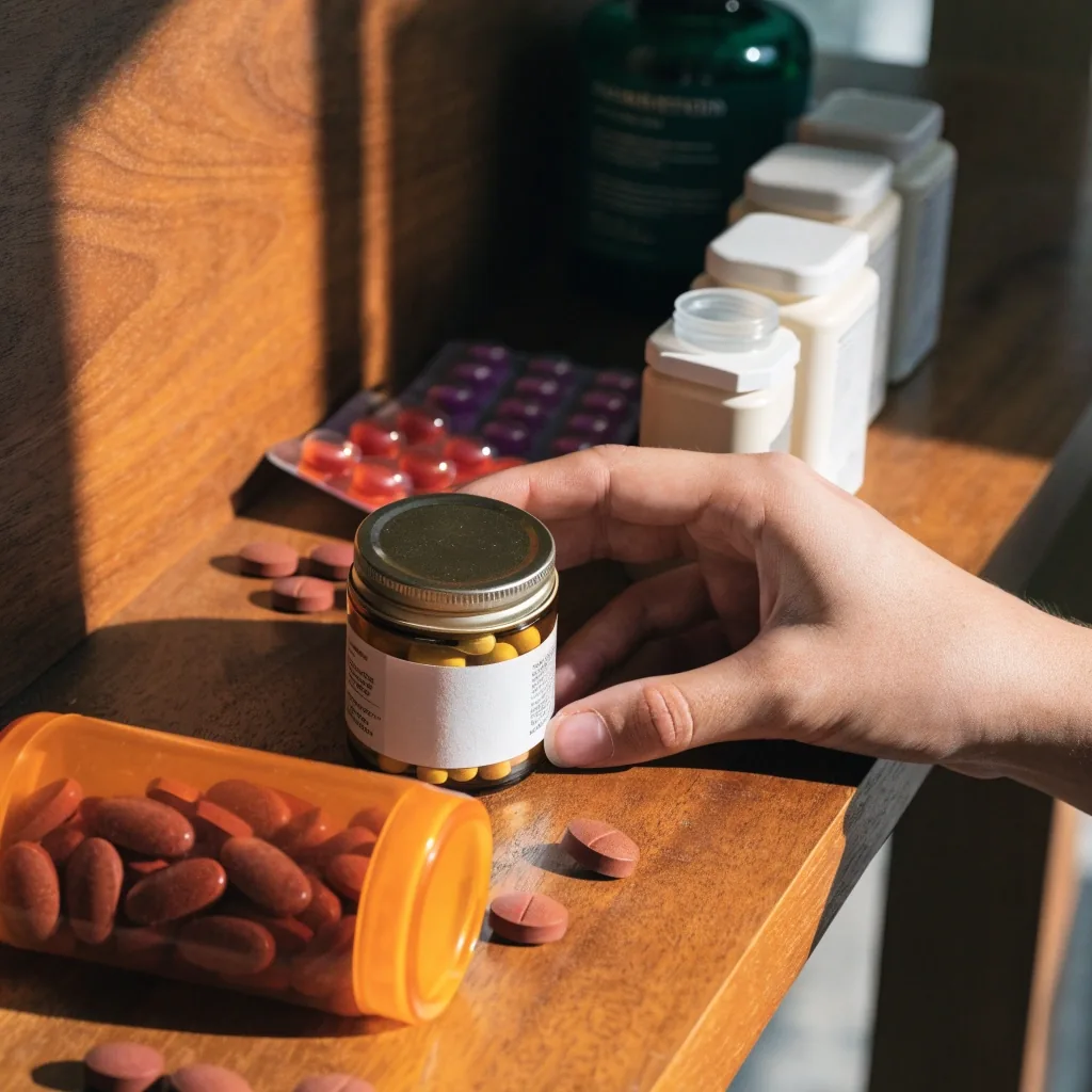 Counter scene for a men's supplement question-and-answer page